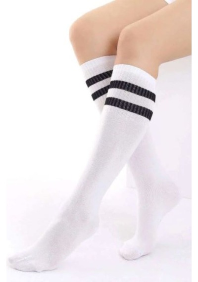 Yetiş Socks Dizaltı Kız Çocuk Okul Çorabı 3'lü Paket Beyaz - Siyah - Beyaz