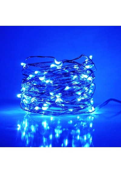 9 Metre Parlak Canlı Mavi Işık Micro Dökme Led Ultra Su Geçirmez Mavi Pilli Led Işık Sabit Yanar Mavi