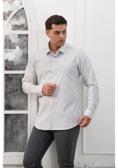 Advante Ekoseli Slimfit Uzun Kollu Erkek Gömlek 001
