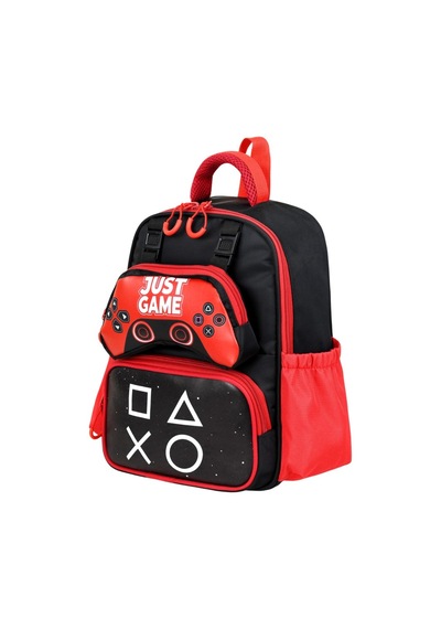 Game Over Just Game Baskılı Lüx Anaokulu Çanta Ve Kalemlik Seti Kırmızı