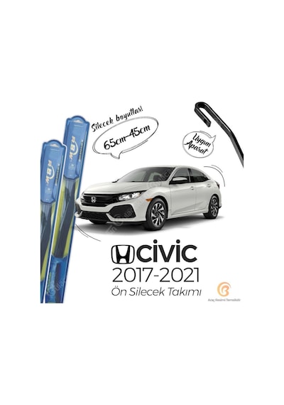 Honda Civic FC5 Ön Silecek Takımı (2017-2021) RBW Hibrit