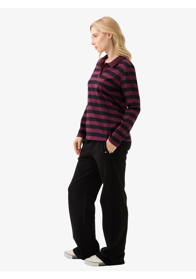 Kadın Polo Yaka T-shirt 60583 - Siyah SIYAH
