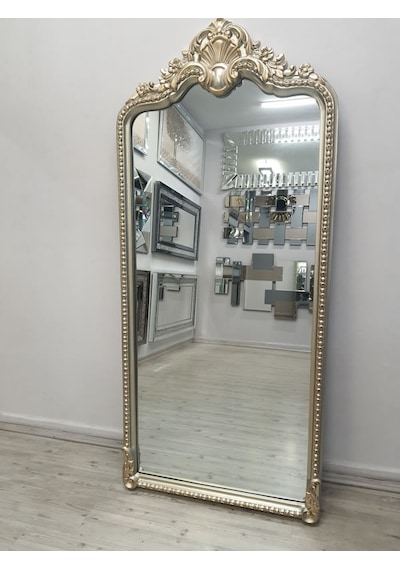 Ayna Denizi Princess Great Shiny Gold Model Platin Altın Renk Dekoratif Boy Aynası Platin Altın