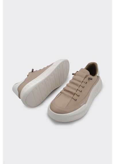 Derinet Bağcıklı Comfort Taban Erkek Sneaker Vizon Vizon