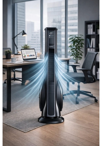 Auhma Acfn09 Turbo Akıllı Fan - Hava Temizleme & Aromaterapi Özellikli - 70w Kule Tipi Fan