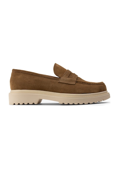 Deery Hakiki Süet Vizon Rengi Loafer Kadın Ayakkabı - 01903zvznp02 Vizon