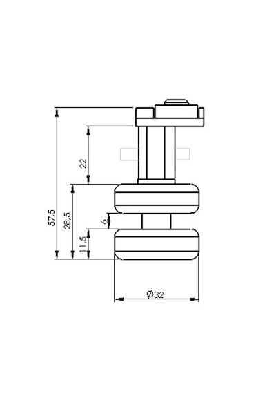 Cam Balkon Katlanır Sistem İçin Metal Düz Teker Kertikli