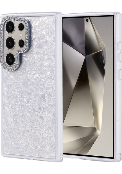 Galaxy S24 Ultra Kılıf Taşlı Tasarımlı Zore Kapi Kapak Gümüş