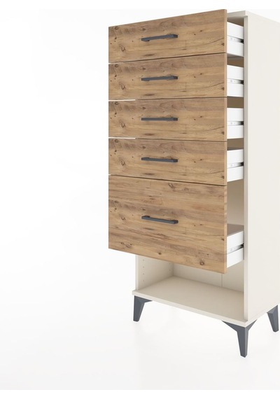 Hyperion Dolap 5 Çekmeceli 60x44x134 Aytaşı-çam Aytaşı