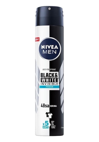 Nivea Black&White Invisible Fresh Erkek Sprey Deodorant 200 ML