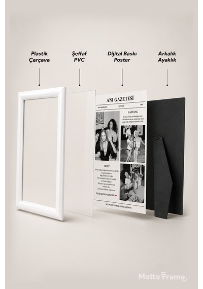 13x18 5r Plastik Fotoğraf Çerçevesi Şeffaf Pvc Korumalı Arkalık Ayaklıklı Poster Resim Belge Sertifika Çerçevesi