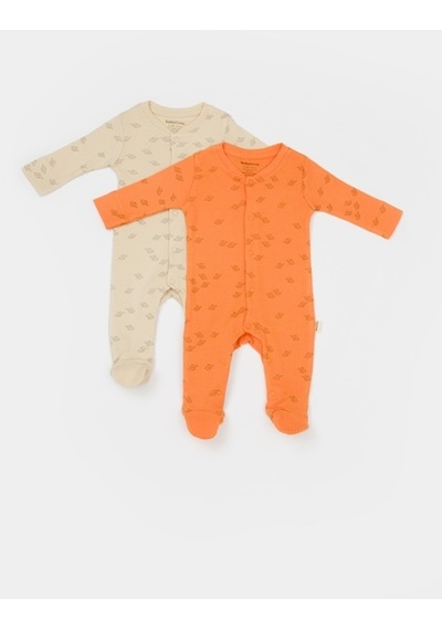 BabyCosy Organik Modal Fil Baskılı 2 Li Patikli Tulum 001