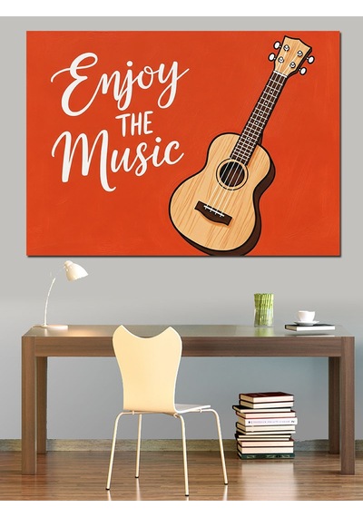 "enjoy The Music" Gitar Dekoratif Kanvas - Mdf Ahşap Tablo