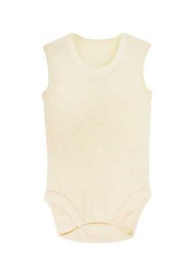 Sema Baby Jakarlı Askılı Badi Body - Krem 18-24 Ay Beyaz - Açık Lacivert