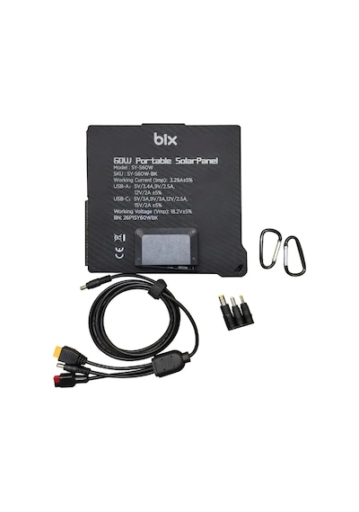 Bix 60w Katlanabilir Taşınabilir Solar Şarj Paneli Ip67 Suya Dayanıklı Usb-a Usb-c Ve Dc Çıkışlı Power Station Uyumlu Kamp Karavan Outdoor Güneş Paneli