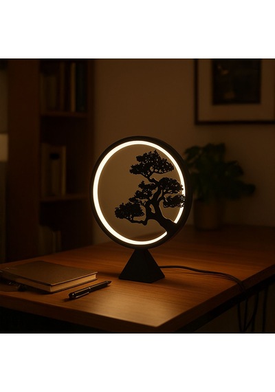 Ağaç Siluetli Led Dekoratif Masa Lambası-fibrika Store Siyah