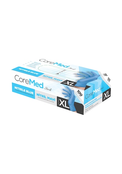 Nitril Mavi Pudrasız Muayene Eldiveni Xl - 1 Paket 100 Lü