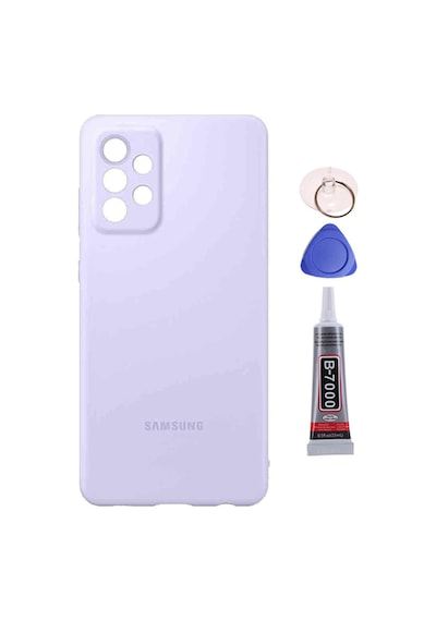 Samsung A72 Mor Uyumlu Arka Kapak Batarya Kapağı Pil Kapağı Yapışkan Ve Sökme Aparatıyla Beraber Full Set Mor
