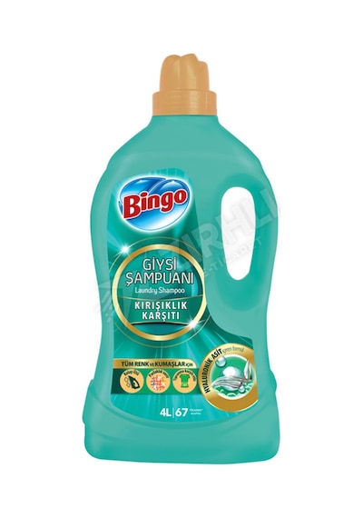 5 Adet Bingo 2in1 Kırışıklık Karşıtı Giysi Şampuanı 4 Lt