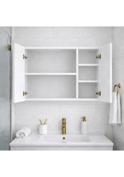 Üç Kapaklı Banyo Dolabı Beyaz