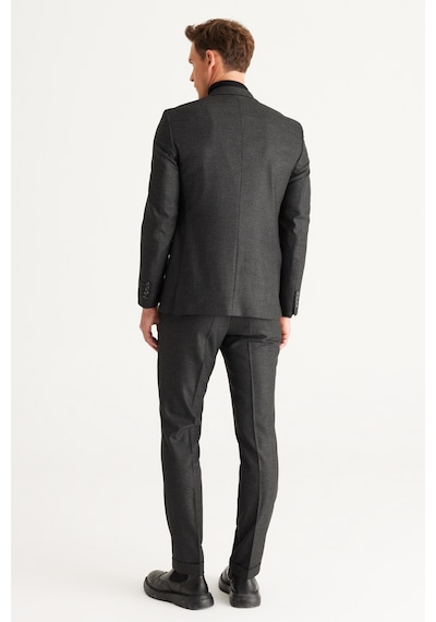 Ac&Co / Altınyıldız Classics Erkek Sıyah Grı Slim Fit Dar Kesim Kırlangıç Yaka Desenli Takım Elbise Ac&Co / Altınyıldız Classics Erkek Sıyah Grı Slim Fit Dar Kesim Kırlangıç Yaka Desenli Takım Elbise