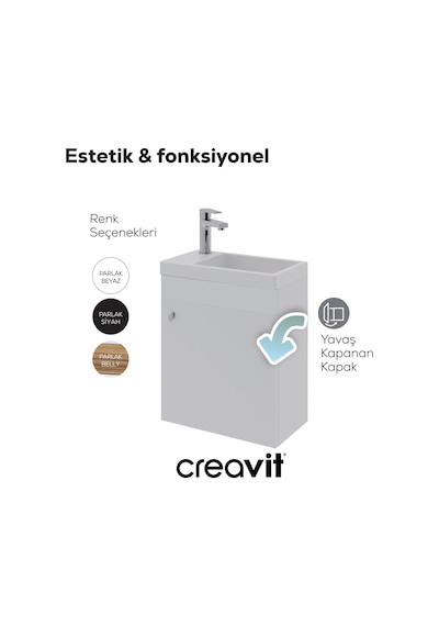 Creavit Elmas Lavabo Dolabı 45 Cm Beyaz Beyaz Creavit Elmas Lavabo Dolabı 45 Cm Beyaz Beyaz