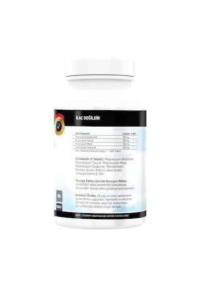 Magnezyum Bisglisinat Malat Taurat Glukonat 90 Tablet Nevfix D3