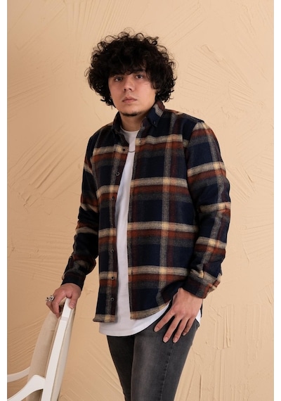 Mugi Slim Fit Ekoseli Erkek Oduncu Gömlek