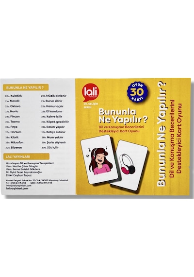 Lalai Yayınları Bununla Ne Yapılır + 2 Yaş Dil Gelişim Serisi 30 Kart