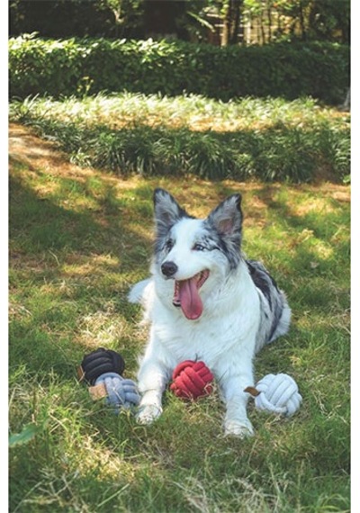 M-pets Coto Red Ball Örgü Top Köpek Oyuncağı 9,5 Cm 244-50007.01