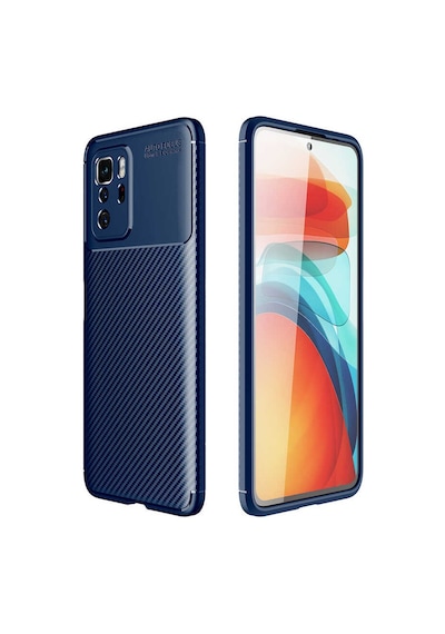 Xiaomi Poco X3 Gt Kılıf Karbon Görünümlü Silikon Kamera Korumalı Üstün Koruma Celikaksesuar Kahverengi