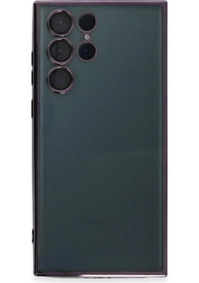 Samsung Uyumlu Galaxy S22 Ultra Kılıf Kamera Korumalı Lensli Silikon Mor