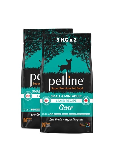 Clever Small & Mini Adult Kuru Köpek Maması, Küçük Irk, Yetişkin Köpek, Kuzu Etli, Tahılsız, 6kg 2x3kg