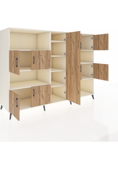 Kronos Dolap 10 Raflı 9 Kapaklı 220x59x163 Aytaşı-çam/aytaşı Aytaşı-çam/aytaşı