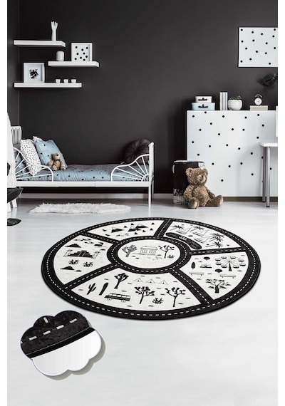 Black Cıty Çocuk Ve Bebek Halısı Yıkanabilir ,kaymaz Taban Leke Tutmaz Djth No Color