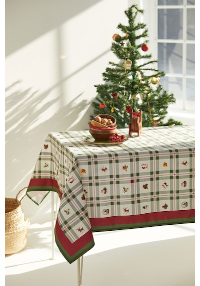 Yılbaşı Noel Figürlü Masa Örtüsü 140x240