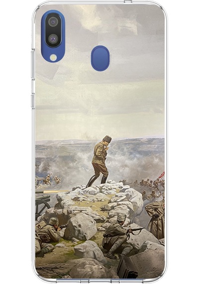 Samsung Galaxy M20 Uyumlu Cephede Komutan Bağımsızlık Atatürk Baskılı Silikon Kılıf Renkli