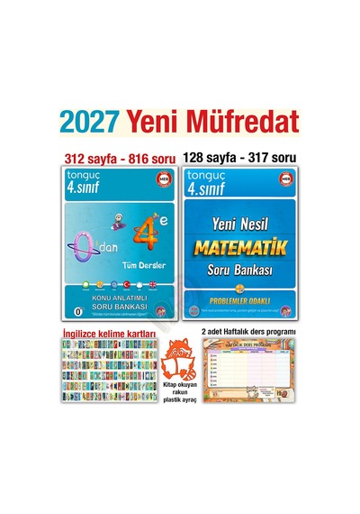 4. Sınıf 2027 Tüm Dersler Konu Anlatımlı Yeni Nesil Matematik Soru Bankası Seti Yeni Müfredat