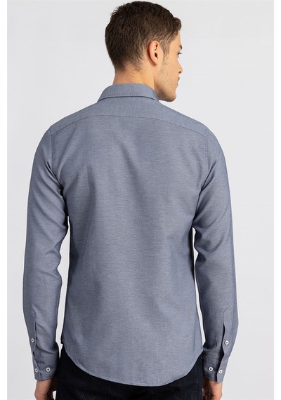 Tudors Slim Fit Dar Kesim Düz Spor Erkek Gömlek-16695 Lacivert Tudors Slim Fit Dar Kesim Düz Spor Erkek Gömlek-16695 Lacivert
