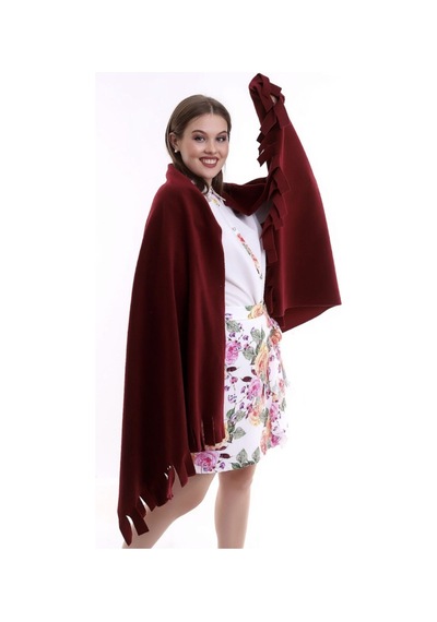 ALDAIYR 10 Adet Polar Kışlık Bordo Atkı Şal Puffy Chic Premium Soft
