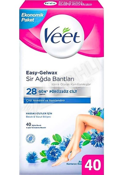 3 Adet Veet Ağda Bandı Hassas 40lı Promo