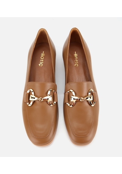Hotiç Kadın Deri Kahverengi Tokalı Klasik Loafer