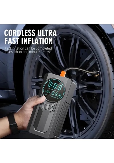 4 Ü 1 Arada Lastik Şişirici - Akü Takviyesi - Powerbank - Led Işık Bx40