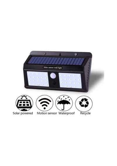 Hareket Sensörlü 40 Led Güneş Enerjili Duvar Lambası