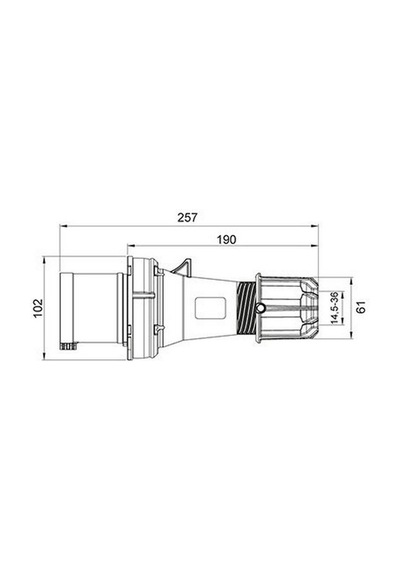 Mete Enerji 5x63a. Ip44 Düz Fiş 406117