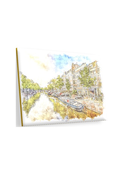 Cakasepetim Amsterdam Sulu Boya Resim Ahşap Mdf Tablo