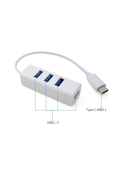 USB Type C 3.1 To 4 Port USB 2.0 Type A Çoklayıcı Çoğaltıcı HUB