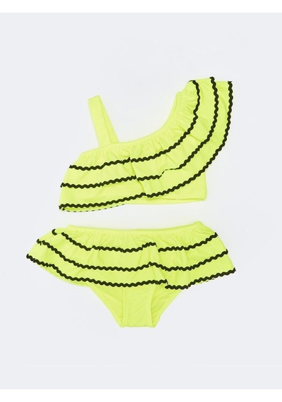 Deep Beach Sutaşı Detaylı Kız Çocuk Bikini Takım Antrasit