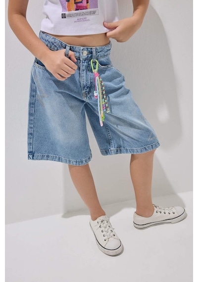 Defacto Regular Fit Mavi Jean Şort Kız Çocuk H8886a826aunm28 Mavi-nm28