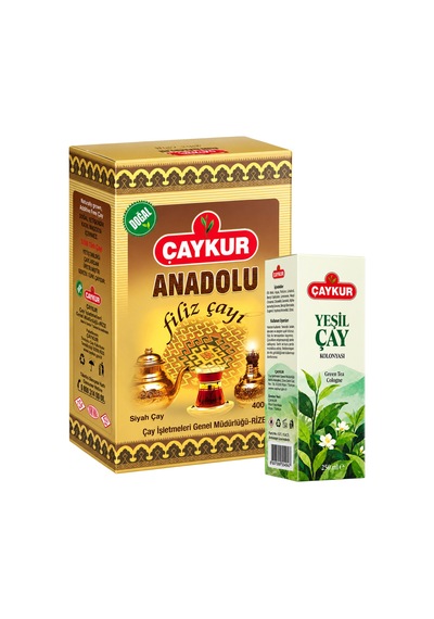 Anadolu Filiz Hediyelik Çay Ve Cam Şişe Yeşil Çay Kolonyası Seti